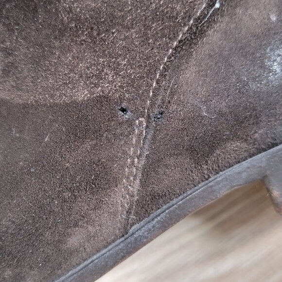 PRADA Ankle Boots Mens Size 7 US Brown Suede Buckle Square Toe Made In Italy - Picture 14 of 14